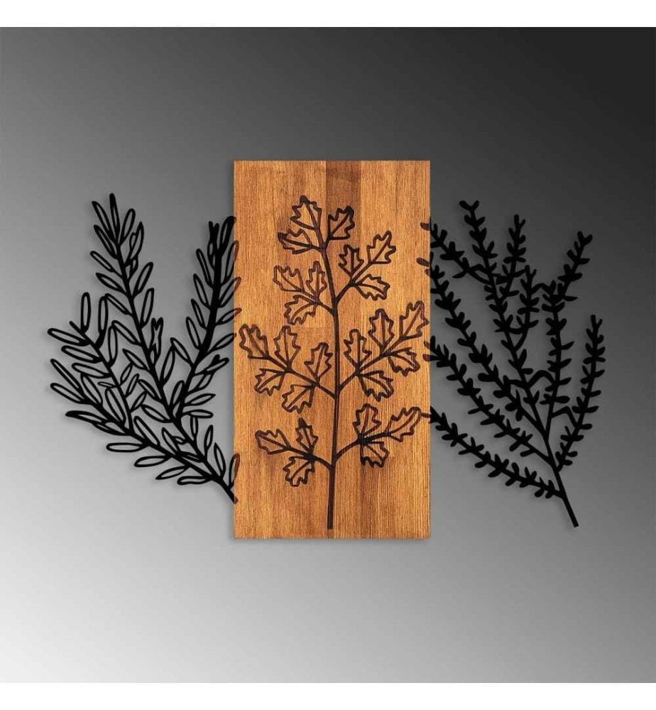 Dekoratives Wandzubehör aus Holz, Nussbaum schwarz, Holz