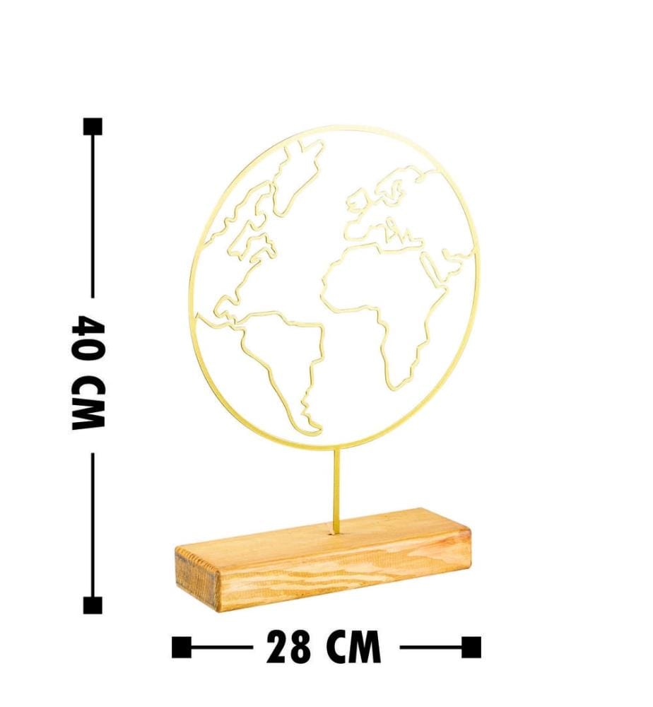 Objet décoratif, or, métal, base en bois