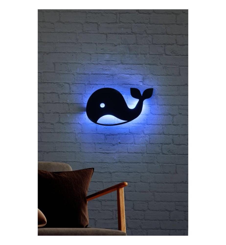 Dekorative Led-Beleuchtung, blau, schwarzer MDF-Plattensockel, 60 Leds-M Led-Streifen