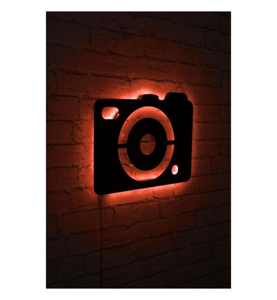 Dekorative Led-Beleuchtung, rot, schwarzer MDF-Plattensockel, 60 Leds-M Led-Streifen