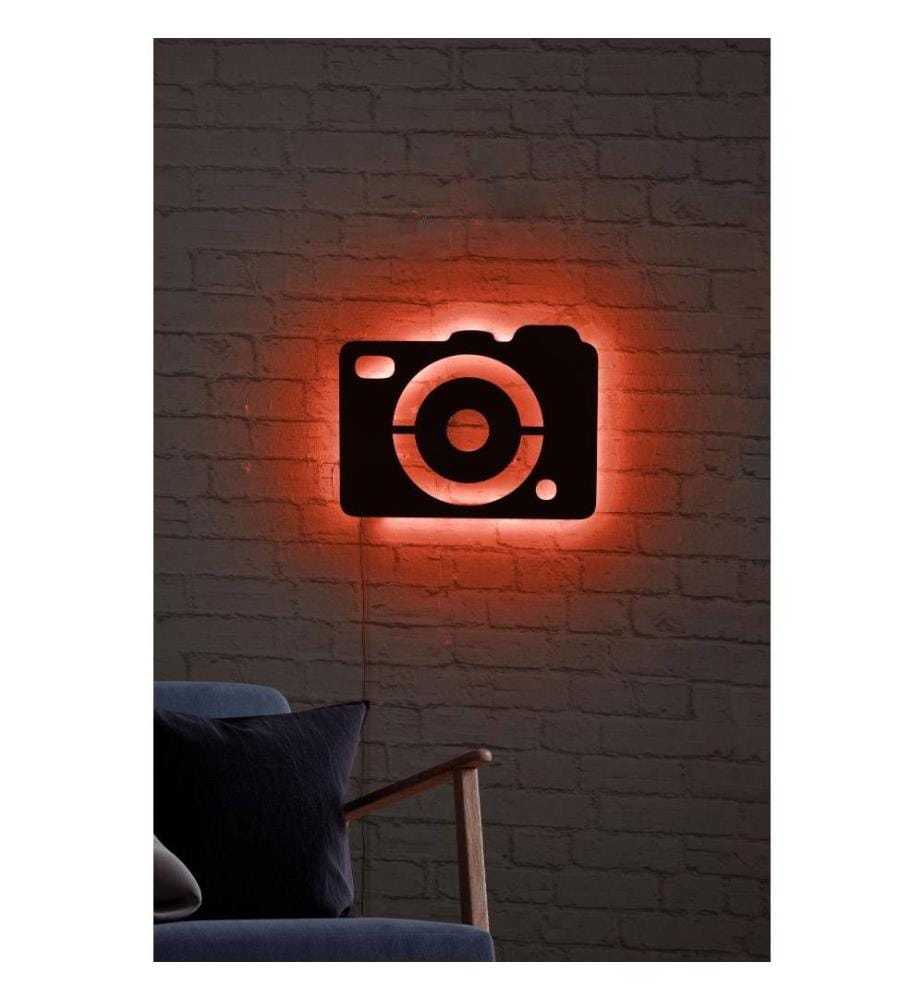 Dekorative Led-Beleuchtung, rot, schwarzer MDF-Plattensockel, 60 Leds-M Led-Streifen