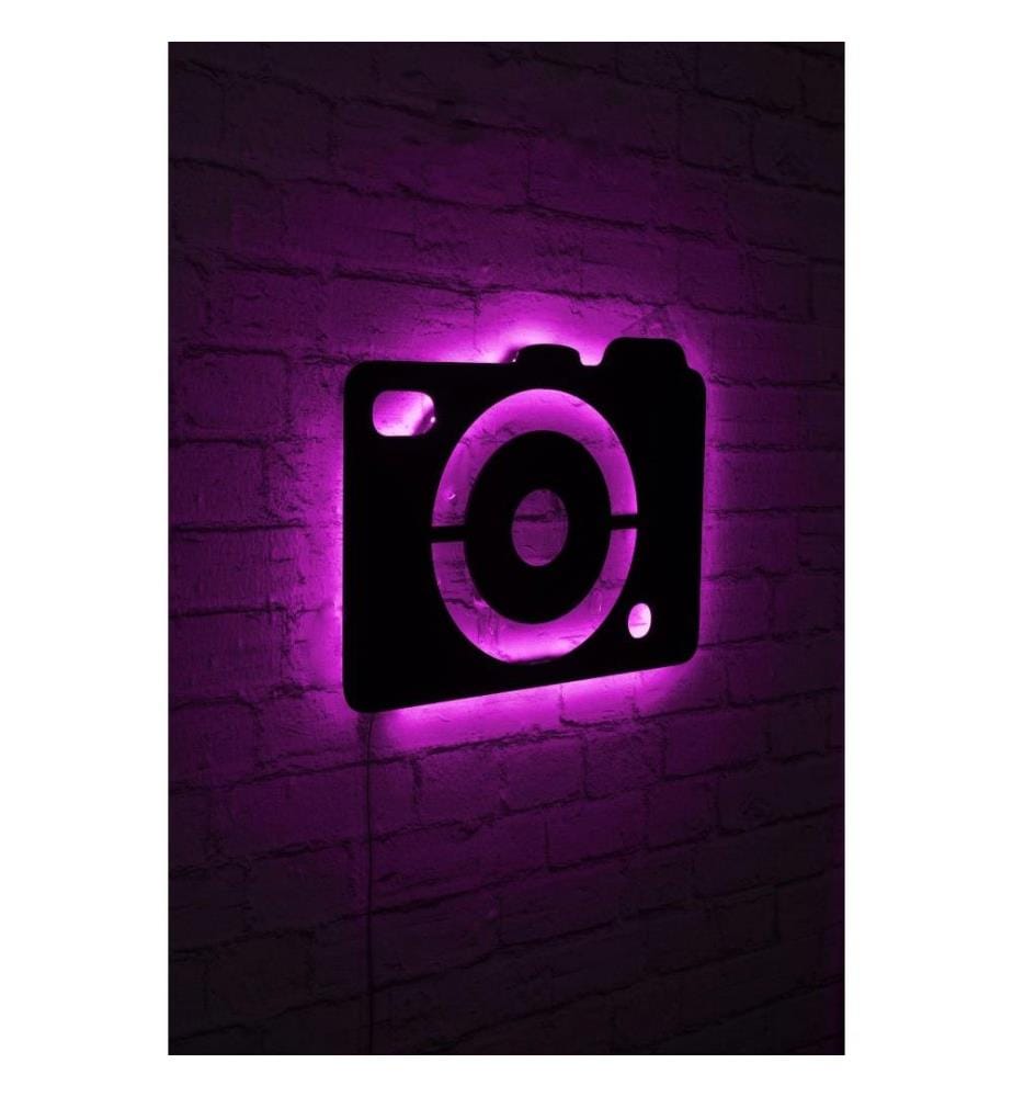 Dekorative Led-Beleuchtung, rosa, schwarzer MDF-Plattensockel, 60 Leds-M Led-Streifen
