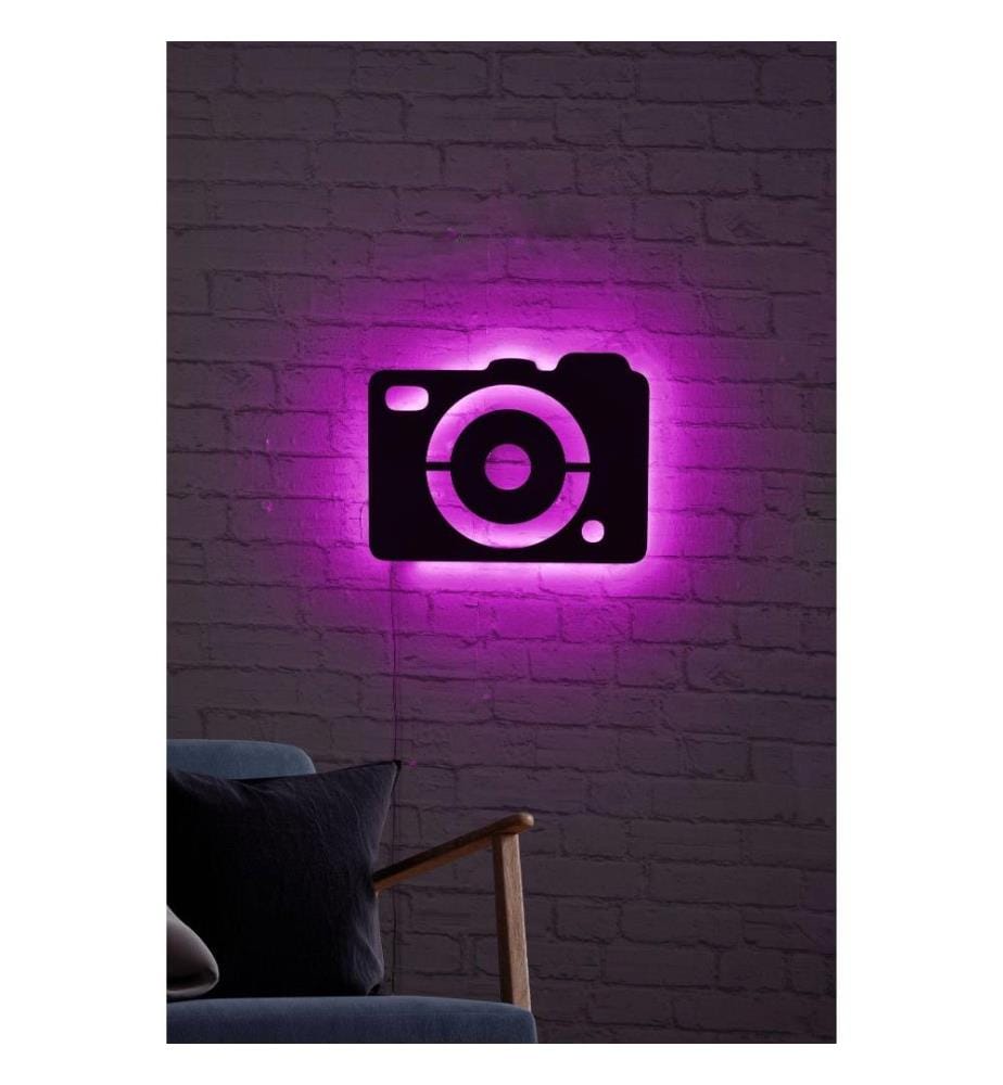 Dekorative Led-Beleuchtung, rosa, schwarzer MDF-Plattensockel, 60 Leds-M Led-Streifen