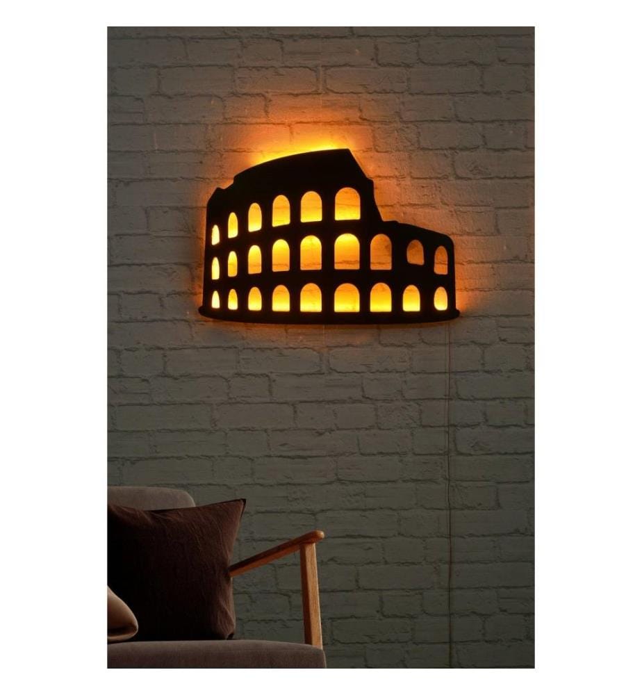 Dekorative Led-Beleuchtung, gelb, schwarzer MDF-Plattensockel, 60 Leds-M Led-Streifen
