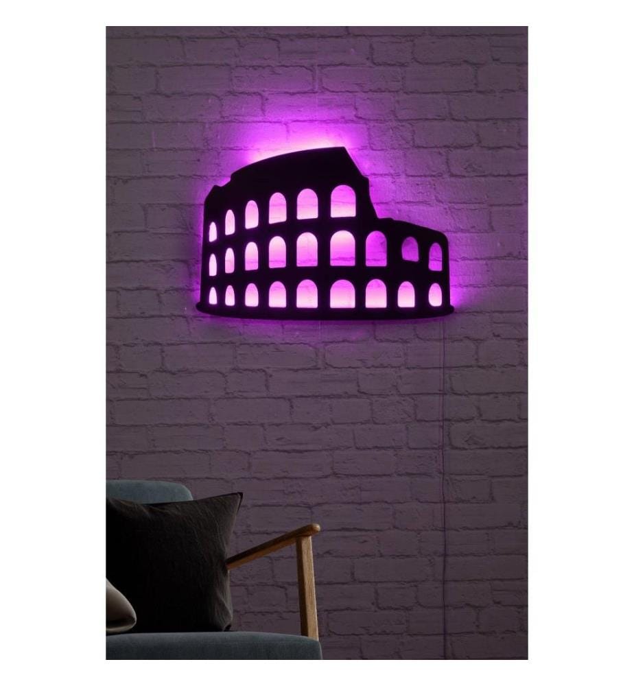 Dekorative Led-Beleuchtung, rosa, schwarzer MDF-Plattensockel, 60 Leds-M Led-Streifen