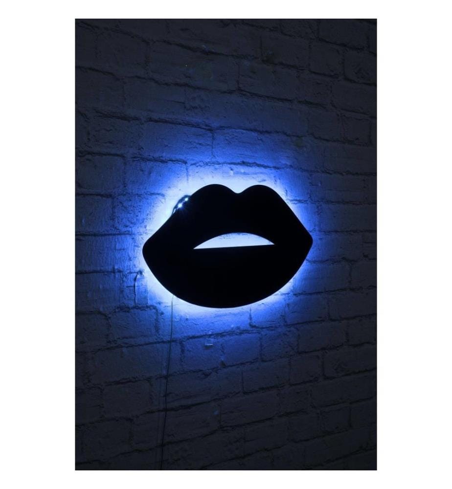 Dekorative Led-Beleuchtung, blau, schwarzer MDF-Plattensockel, 60 Leds-M Led-Streifen