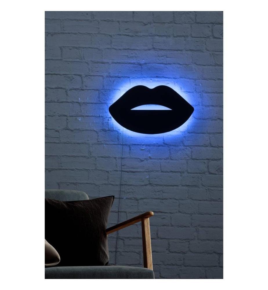 Dekorative Led-Beleuchtung, blau, schwarzer MDF-Plattensockel, 60 Leds-M Led-Streifen