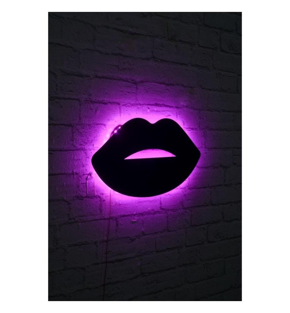 Dekorative Led-Beleuchtung, rosa, schwarzer MDF-Plattensockel, 60 Leds-M Led-Streifen