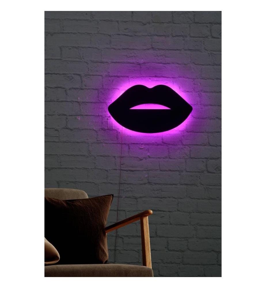Dekorative Led-Beleuchtung, rosa, schwarzer MDF-Plattensockel, 60 Leds-M Led-Streifen