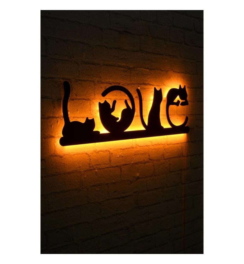 Dekorative Led-Beleuchtung, gelb, schwarzer MDF-Plattensockel, 60 Leds-M Led-Streifen