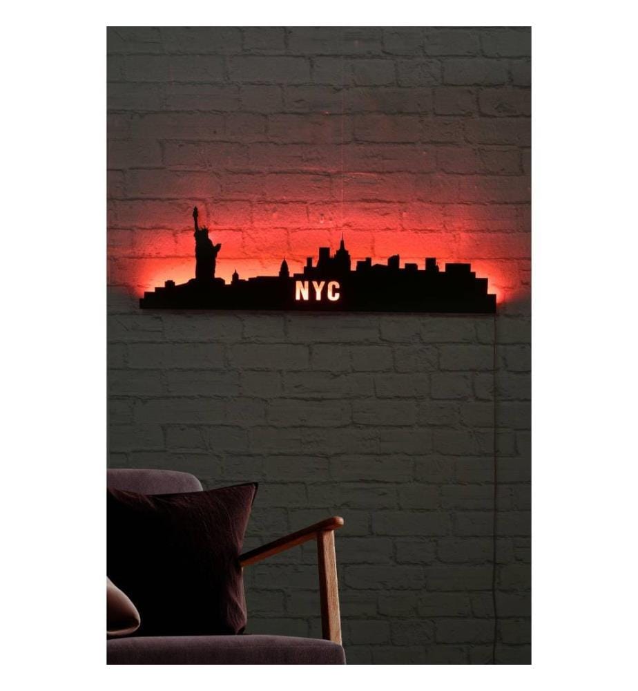 Dekorative Led-Beleuchtung, rot, schwarzer MDF-Plattensockel, 60 Leds-M Led-Streifen