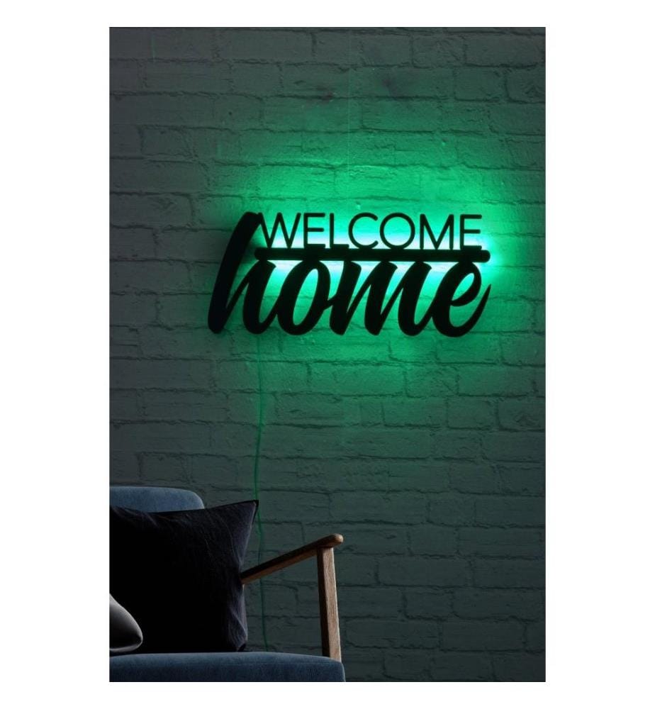 Dekorative Led-Beleuchtung, grün, schwarzer MDF-Plattensockel, 60 Leds-M Led-Streifen