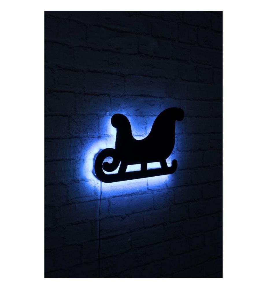 Dekorative Led-Beleuchtung, blau, schwarzer MDF-Plattensockel, 60 Leds-M Led-Streifen