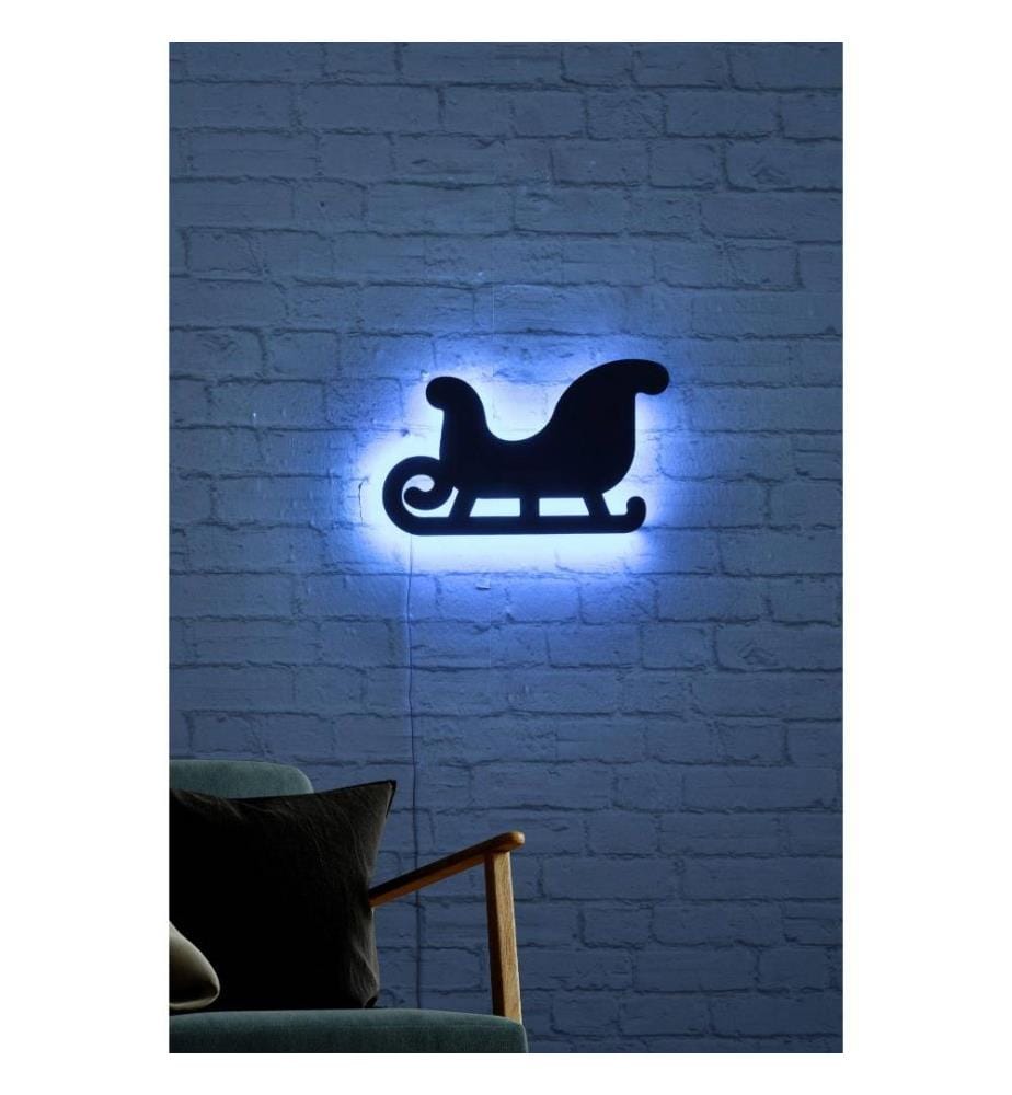 Dekorative Led-Beleuchtung, blau, schwarzer MDF-Plattensockel, 60 Leds-M Led-Streifen