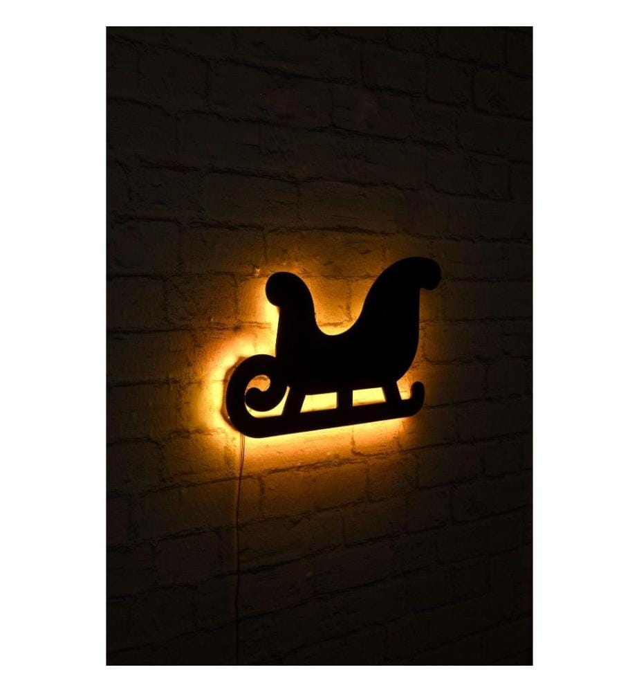 Dekorative Led-Beleuchtung, gelb, schwarzer MDF-Plattensockel, 60 Leds-M Led-Streifen