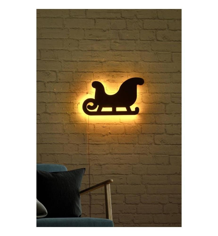 Dekorative Led-Beleuchtung, gelb, schwarzer MDF-Plattensockel, 60 Leds-M Led-Streifen