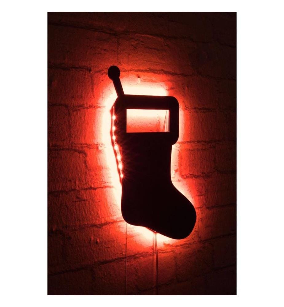 Dekorative Led-Beleuchtung, rot, schwarzer MDF-Plattensockel, 60 Leds-M Led-Streifen