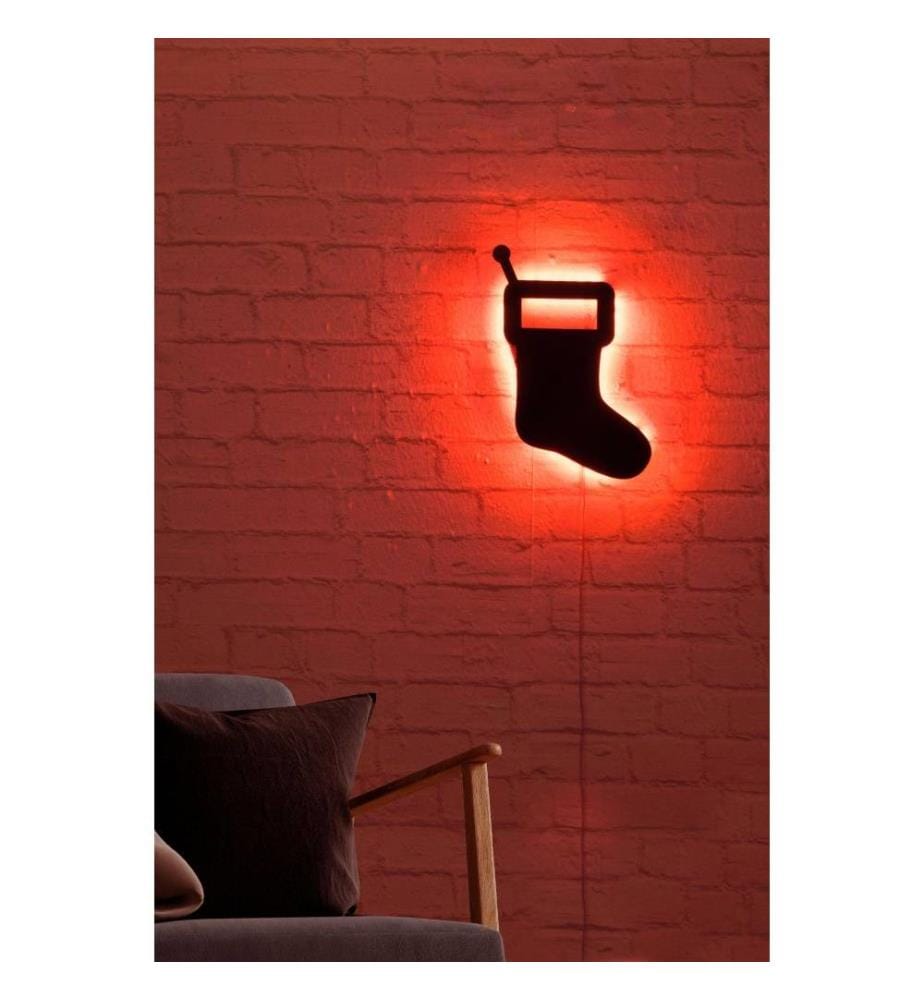 Dekorative Led-Beleuchtung, rot, schwarzer MDF-Plattensockel, 60 Leds-M Led-Streifen