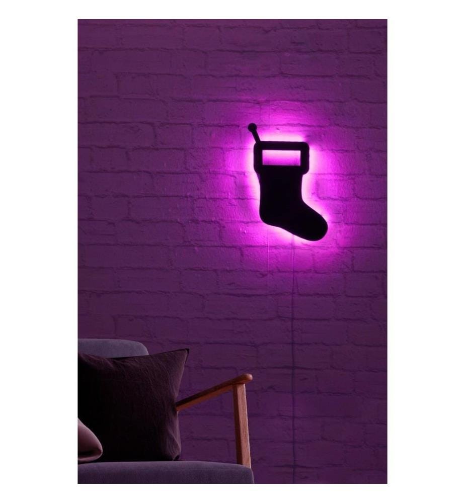 Dekorative Led-Beleuchtung, rosa, schwarzer MDF-Plattensockel, 60 Leds-M Led-Streifen