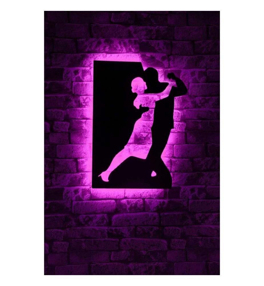 Dekorative Led-Beleuchtung, rosa, schwarzer MDF-Plattensockel, 60 Leds-M Led-Streifen