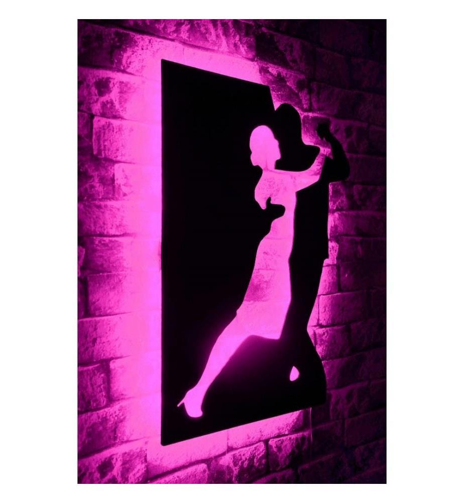Dekorative Led-Beleuchtung, rosa, schwarzer MDF-Plattensockel, 60 Leds-M Led-Streifen