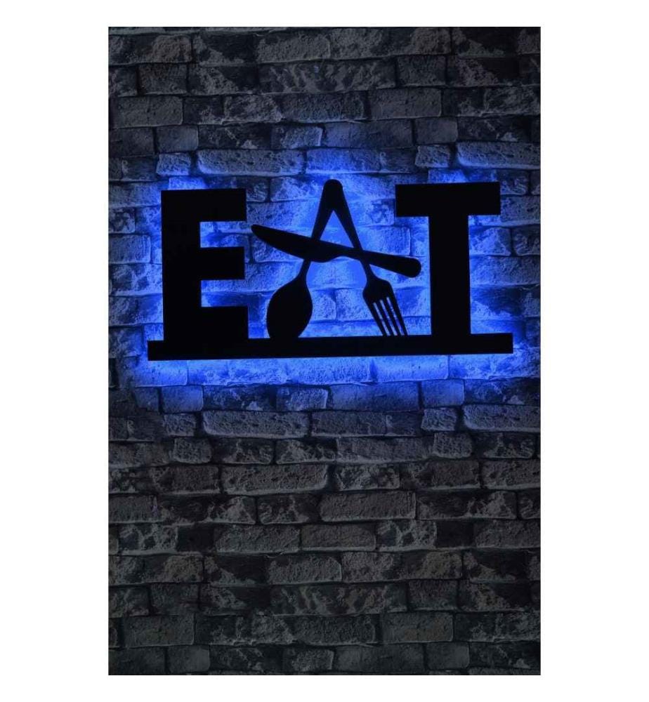 Dekorative Led-Beleuchtung, blau, schwarzer MDF-Plattensockel, 60 Leds-M Led-Streifen