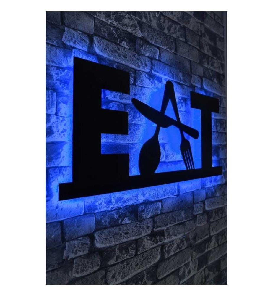 Dekorative Led-Beleuchtung, blau, schwarzer MDF-Plattensockel, 60 Leds-M Led-Streifen