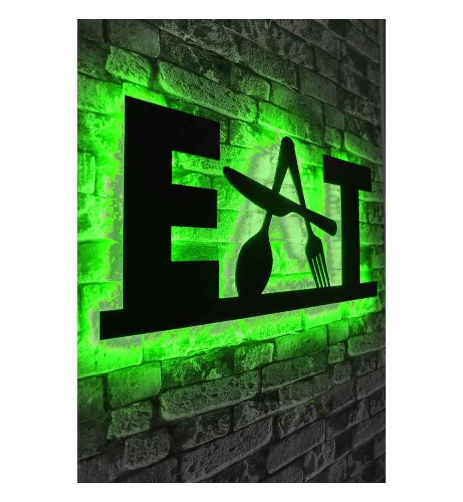 Dekorative Led-Beleuchtung, grün, schwarzer MDF-Plattensockel, 60 Leds-M Led-Streifen