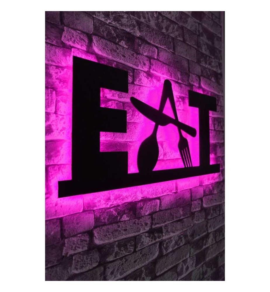 Dekorative Led-Beleuchtung, rosa, schwarzer MDF-Plattensockel, 60 Leds-M Led-Streifen