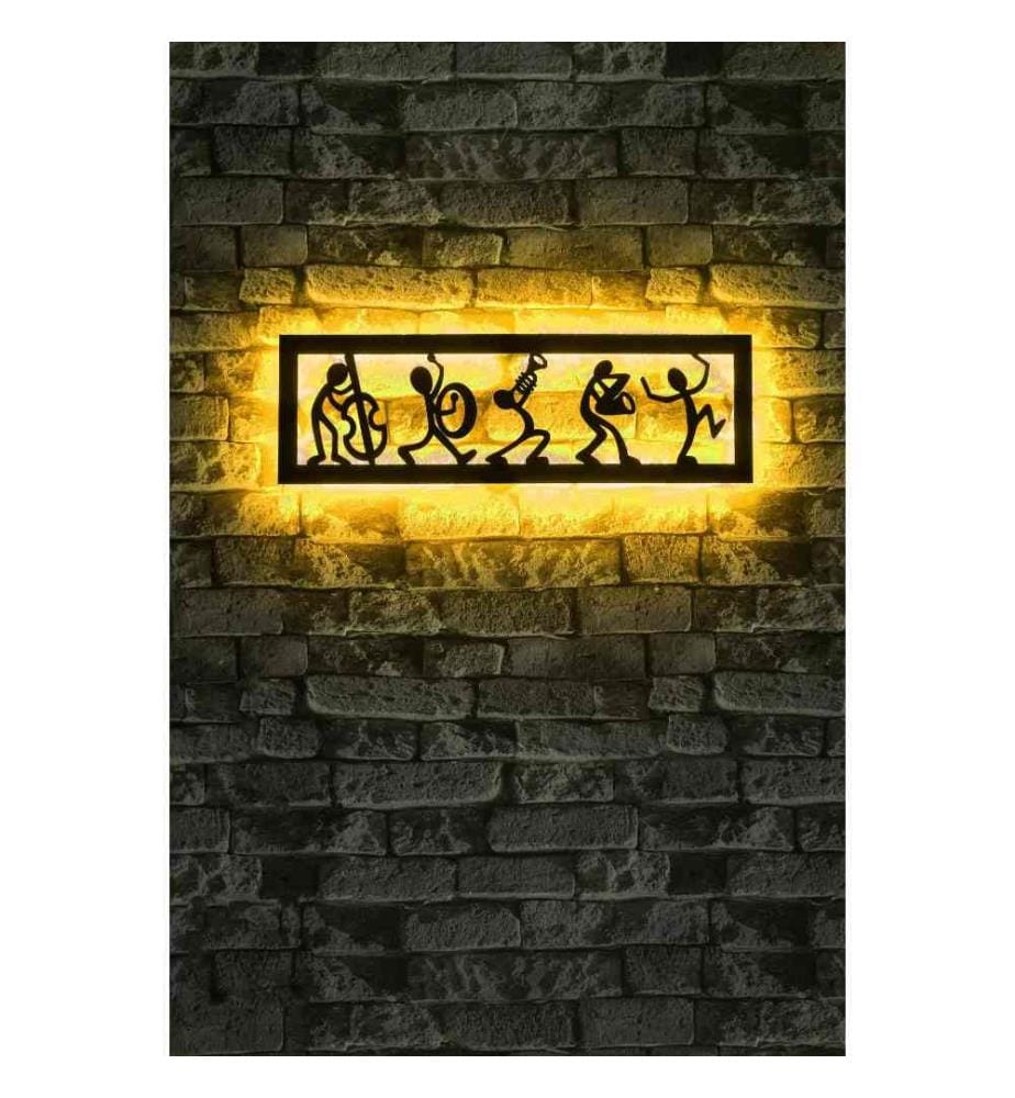 Dekorative Led-Beleuchtung, gelb, schwarzer MDF-Plattensockel, 60 Leds-M Led-Streifen