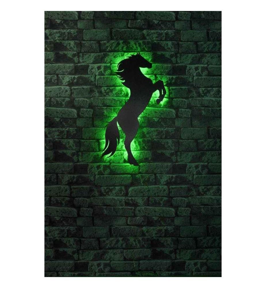 Dekorative Led-Beleuchtung, grün, schwarzer MDF-Plattensockel, 60 Leds-M Led-Streifen