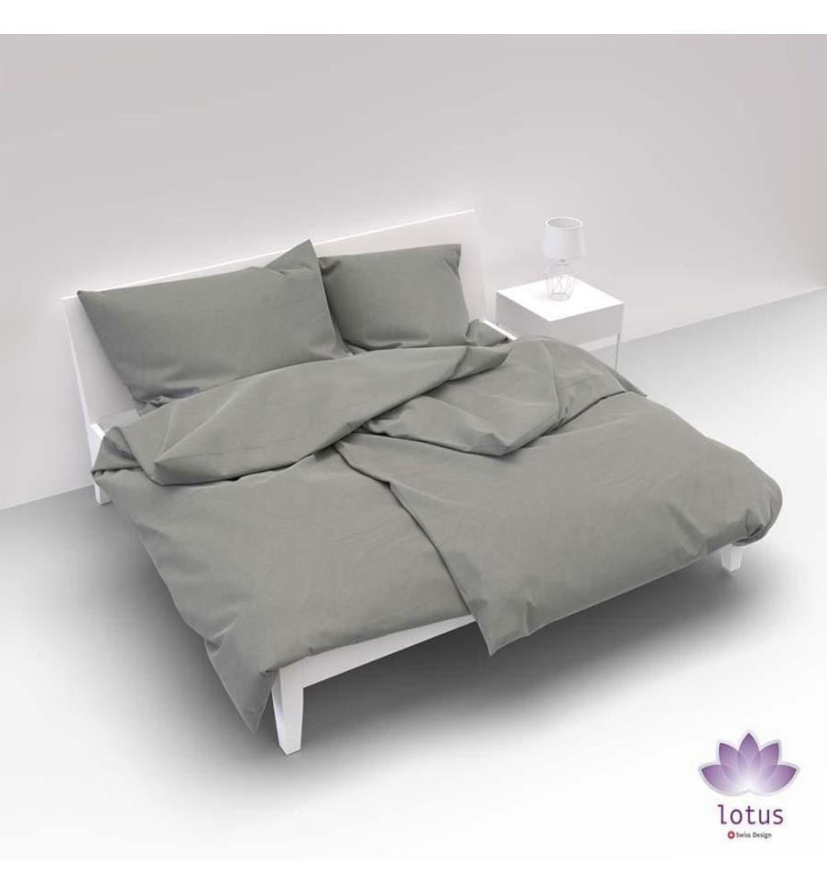 LOTUS - Literie satin uni titane - 50 x 70 cm