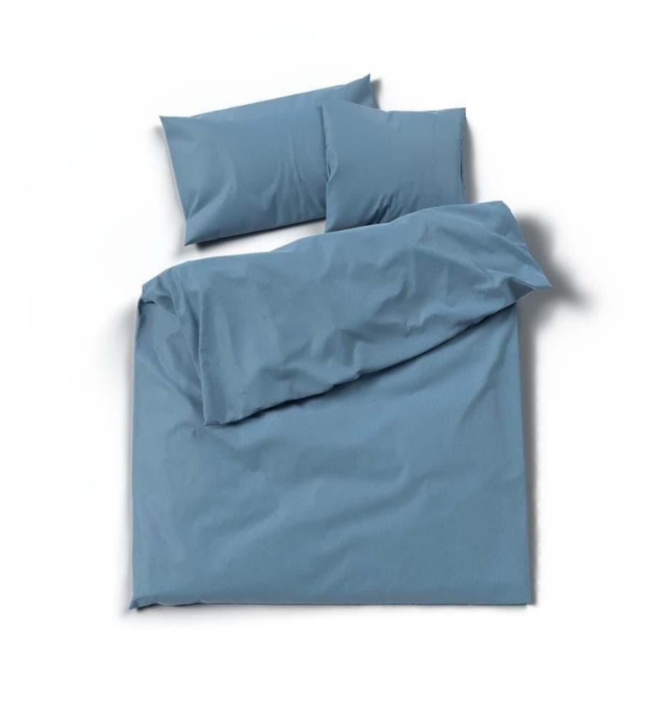 LOTUS - Literie satin uni bleu - 50 x 70 cm