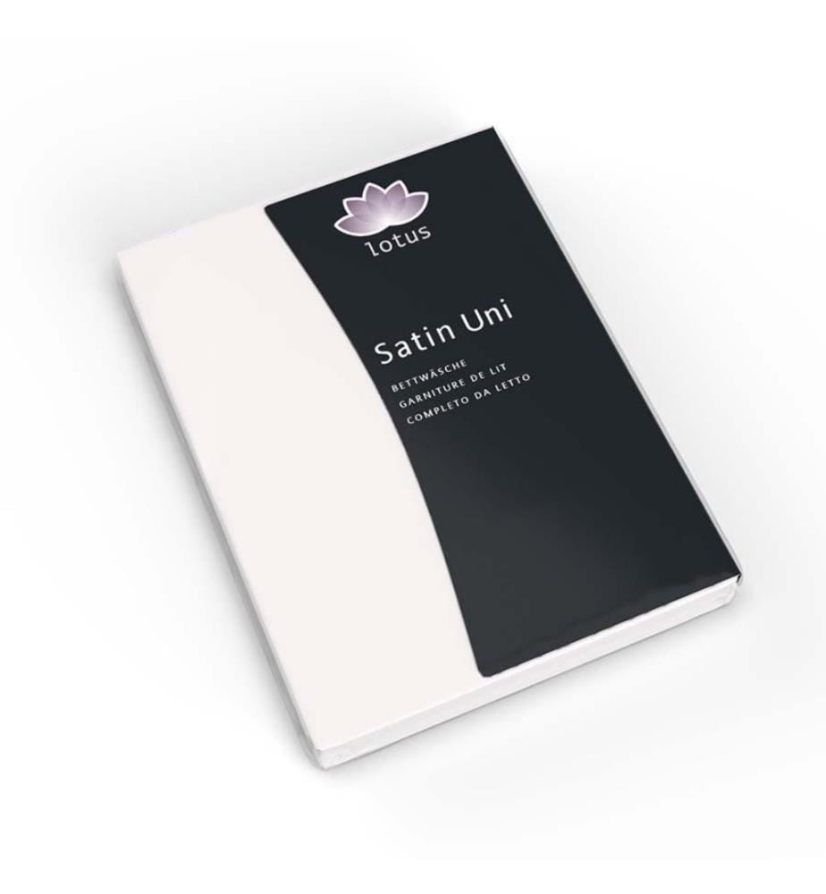 LOTUS - Literie satin uni blanc - 160 x 210 cm