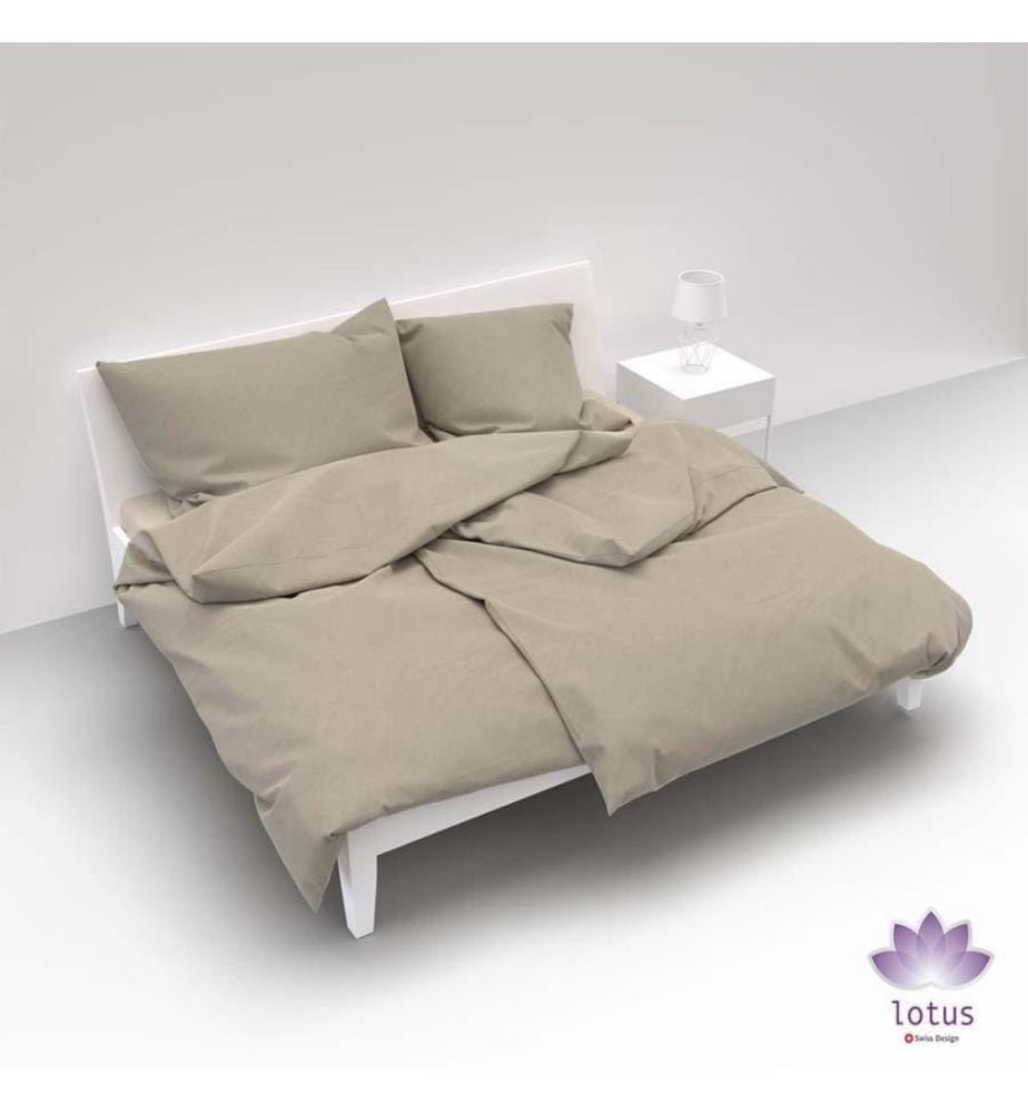 LOTUS - Bettwäsche Satin uni taupe - 65 x 100 cm