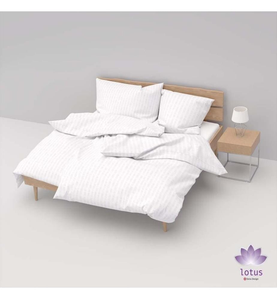 LOTUS - Literie Satin Seersucker uni blanc - 65 x 65 cm