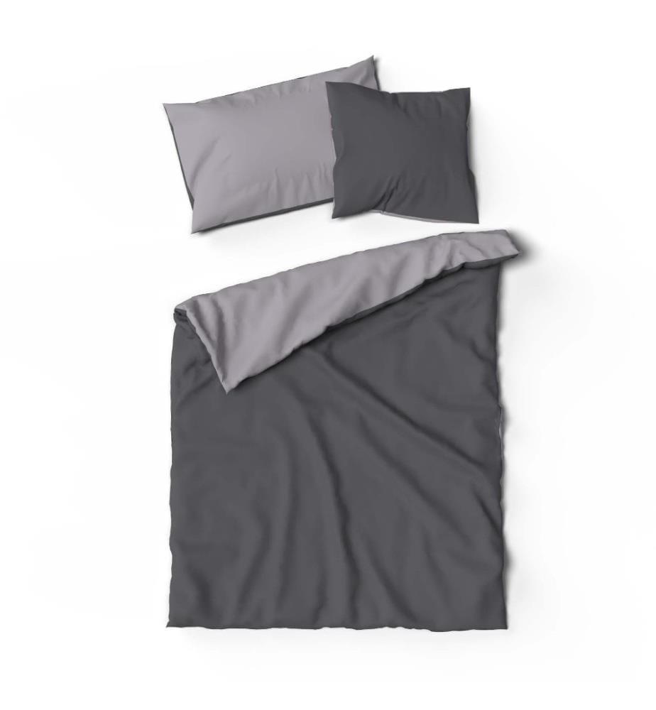 LOTUS - Literie Bambou Doubleface gris foncé - 160 x 210 cm