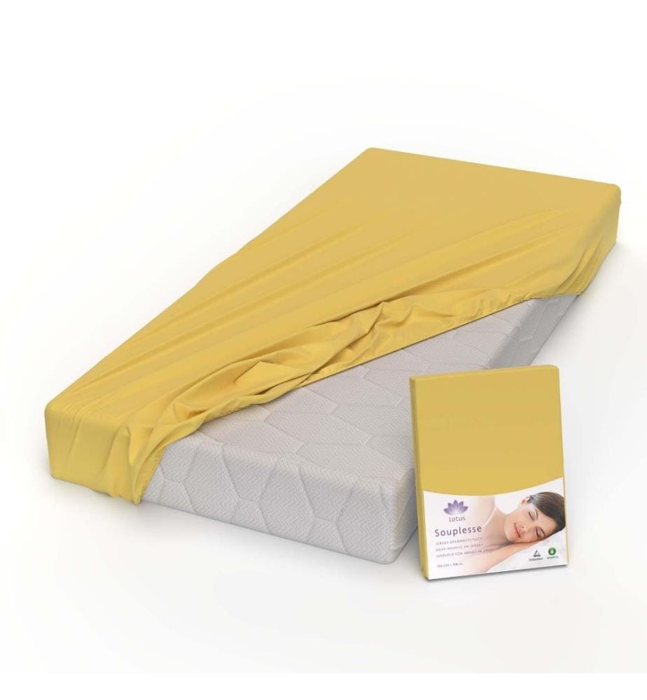 LOTUS - Drap-housse jersey Souplesse Mais - 120 x 200 cm