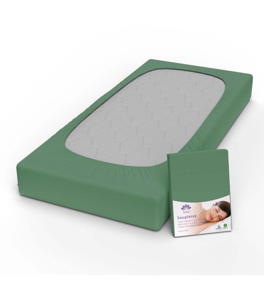 LOTUS - Jersey Fixleintuch Souplesse efeu - 120 x 200 cm