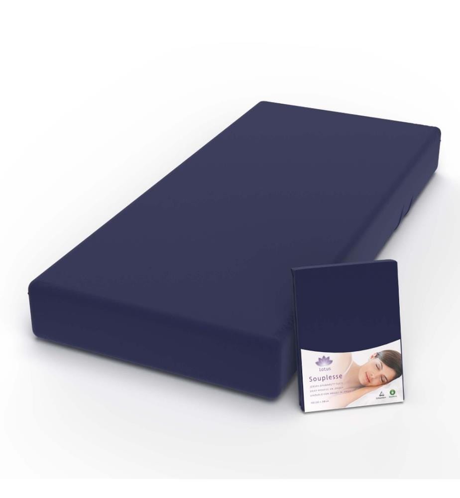 LOTUS - Jersey Fixleintuch Souplesse Marine - 120 x 200 cm