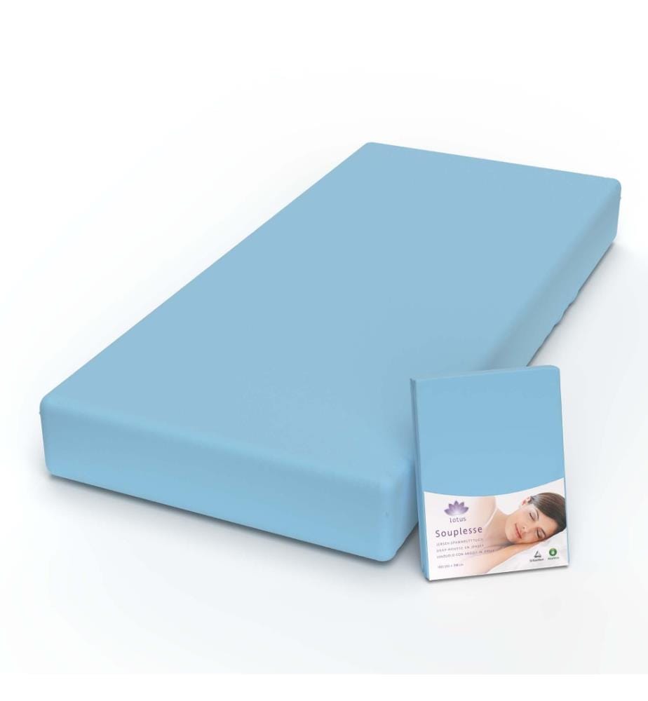 LOTUS - Jersey Fixleintuch Souplesse Azul - 140-160 x 200 cm