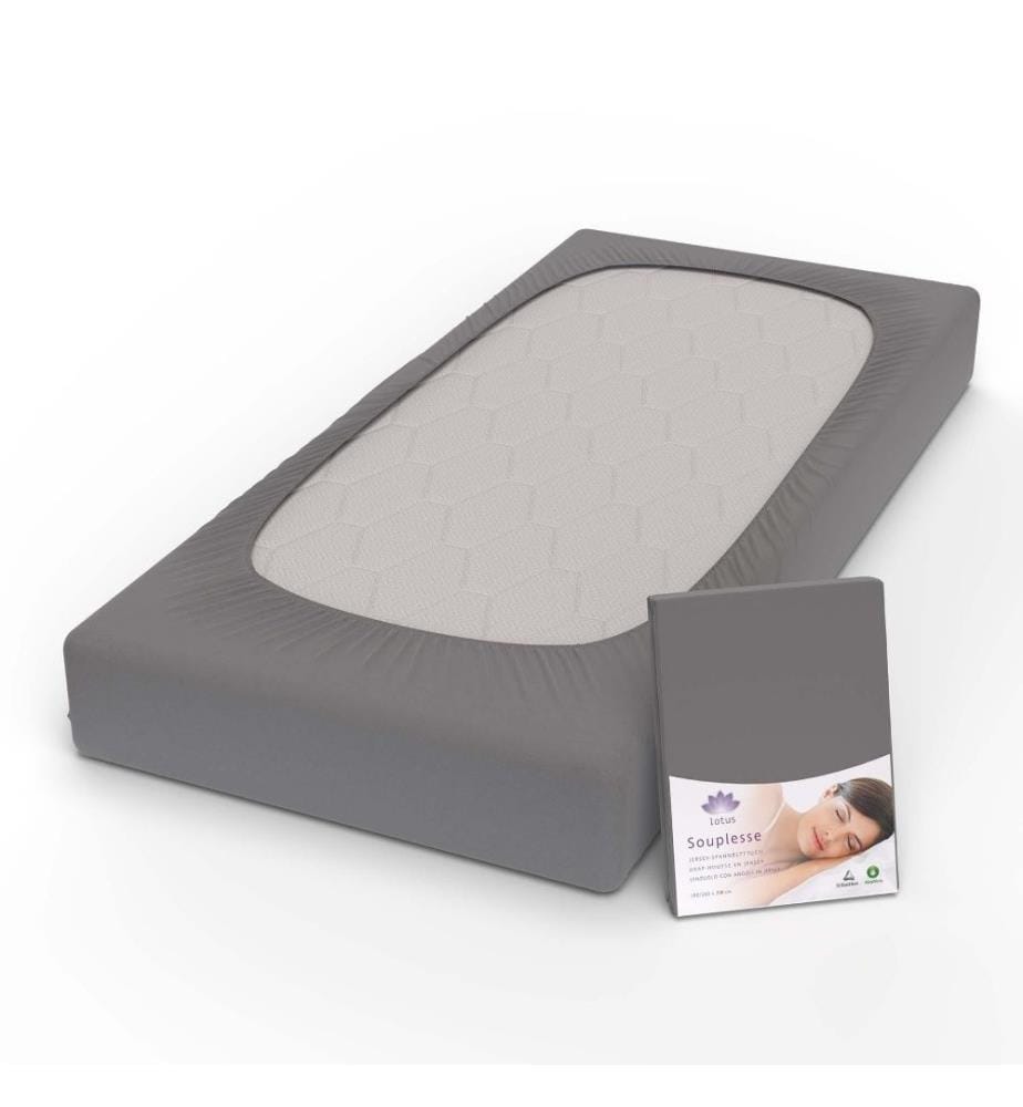 LOTUS - Jersey Fixleintuch Souplesse Dunkelgrau - 140-160 x 200 cm