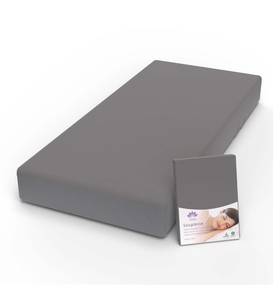 LOTUS - Jersey Fixleintuch Souplesse Dunkelgrau - 140-160 x 200 cm