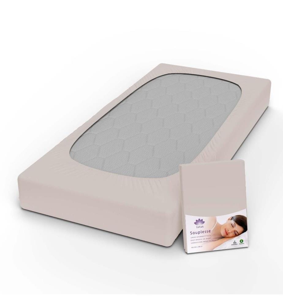 LOTUS - Jersey Fixleintuch Souplesse greige - 200 x 220 cm