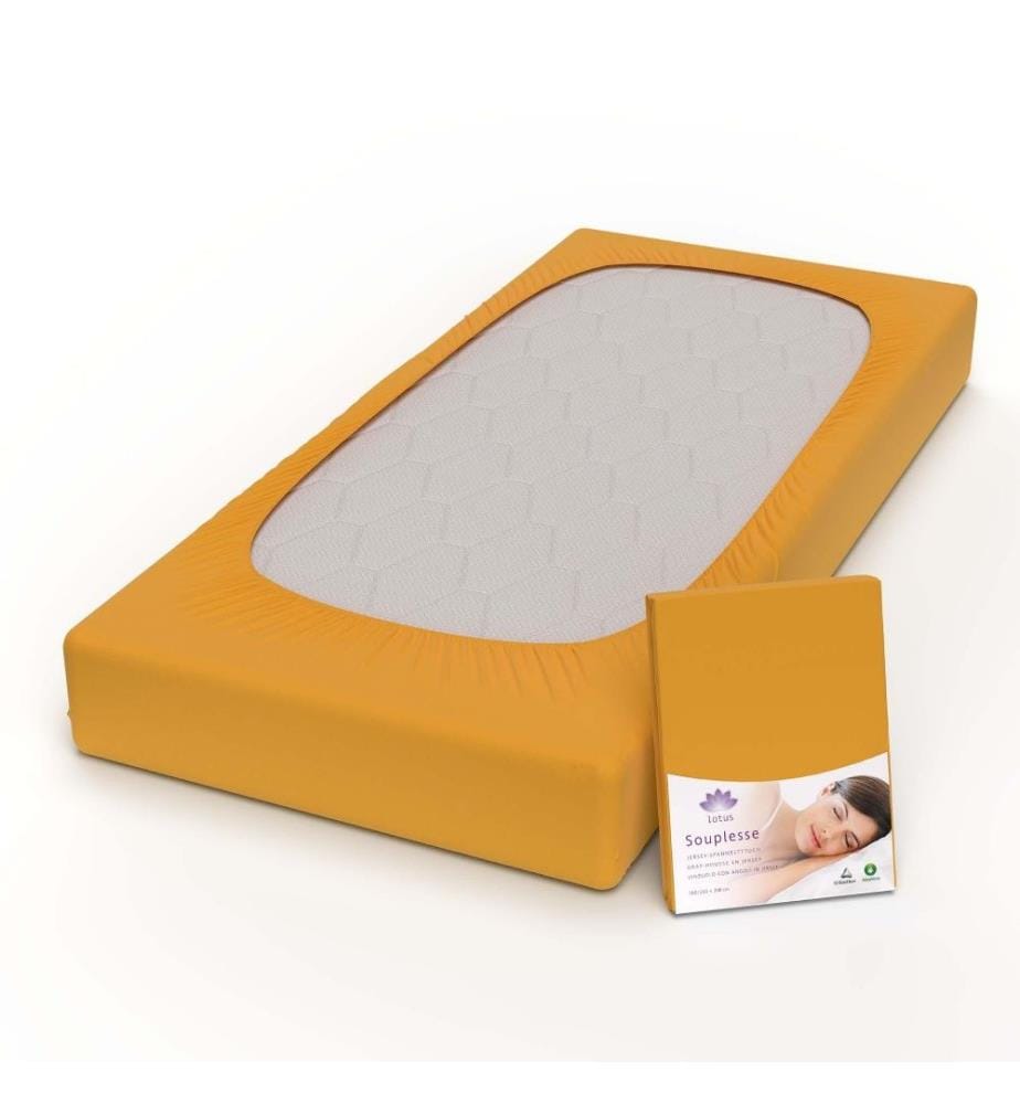 LOTUS - Jersey Fixleintuch Souplesse Orange - 200 x 220 cm