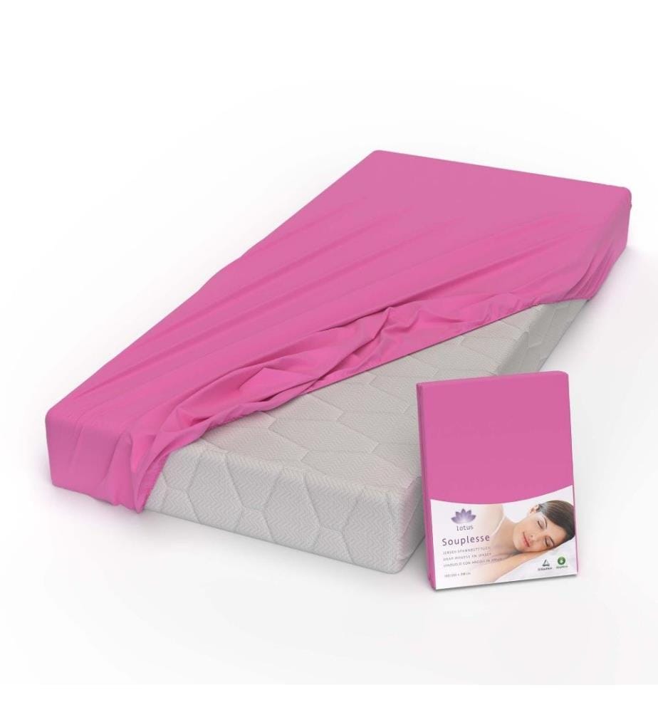 LOTUS - Jersey Fixleintuch Souplesse Fuchsia - 200 x 220 cm