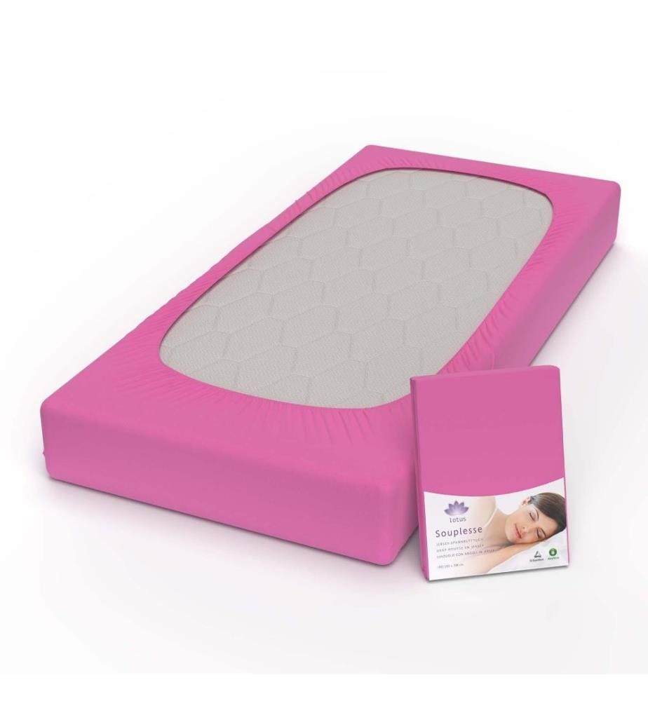 LOTUS - Jersey Fixleintuch Souplesse Fuchsia - 200 x 220 cm