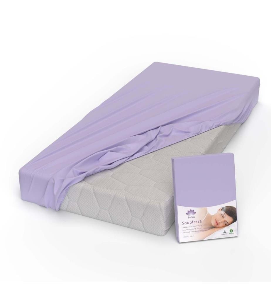 LOTUS - Jersey Fixleintuch Souplesse Lila - 200 x 220 cm