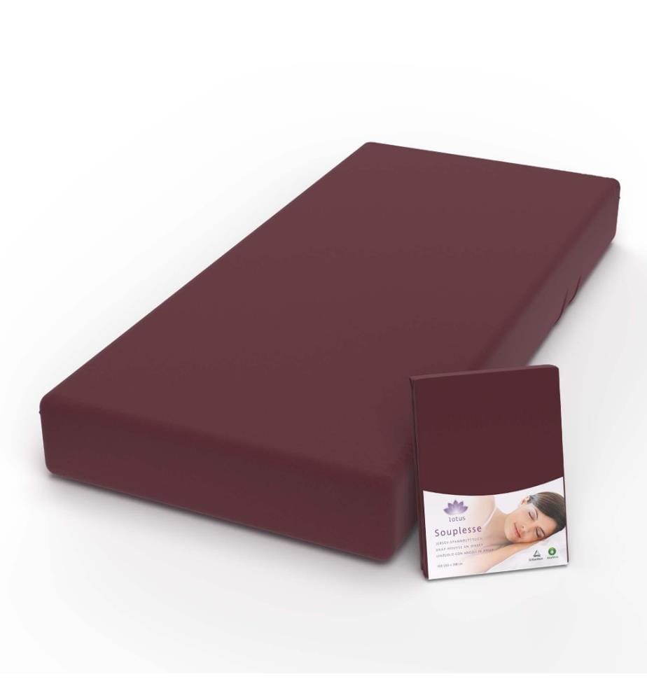 LOTUS - Jersey Fixleintuch Souplesse Bordeaux - 200 x 220 cm