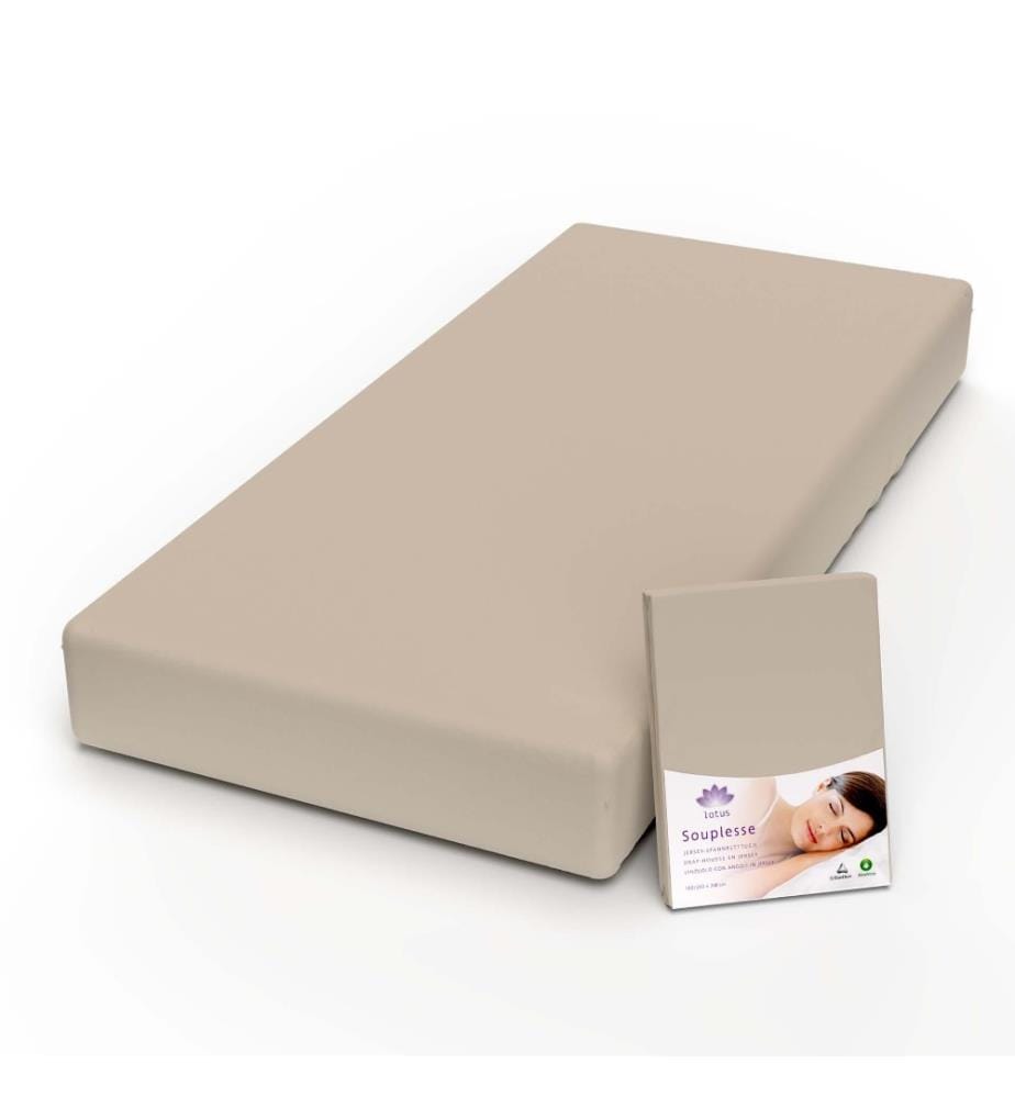 LOTUS - Jersey Fixleintuch Souplesse Sand - 200 x 220 cm